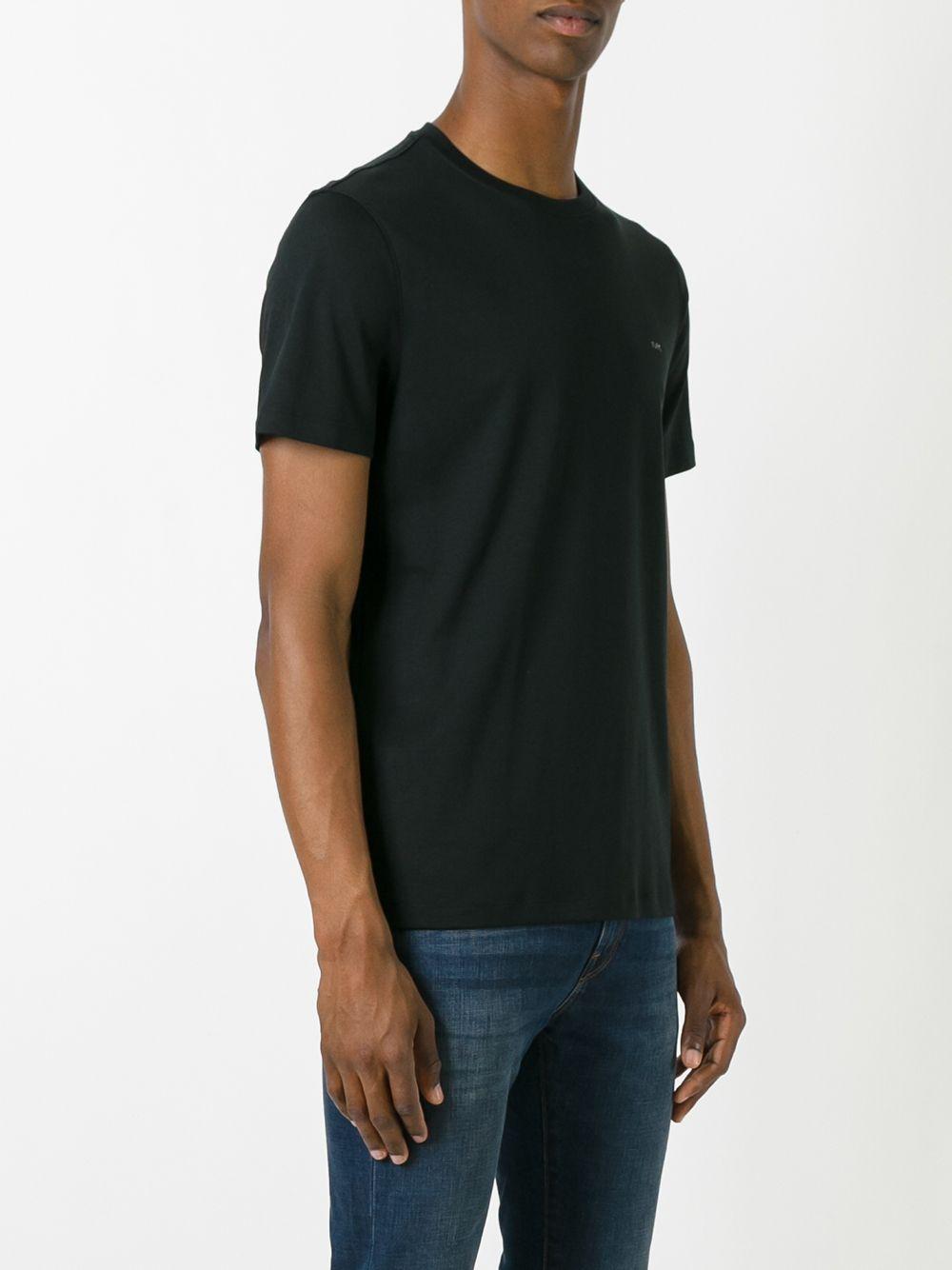 T-shirt nera mini logo petto