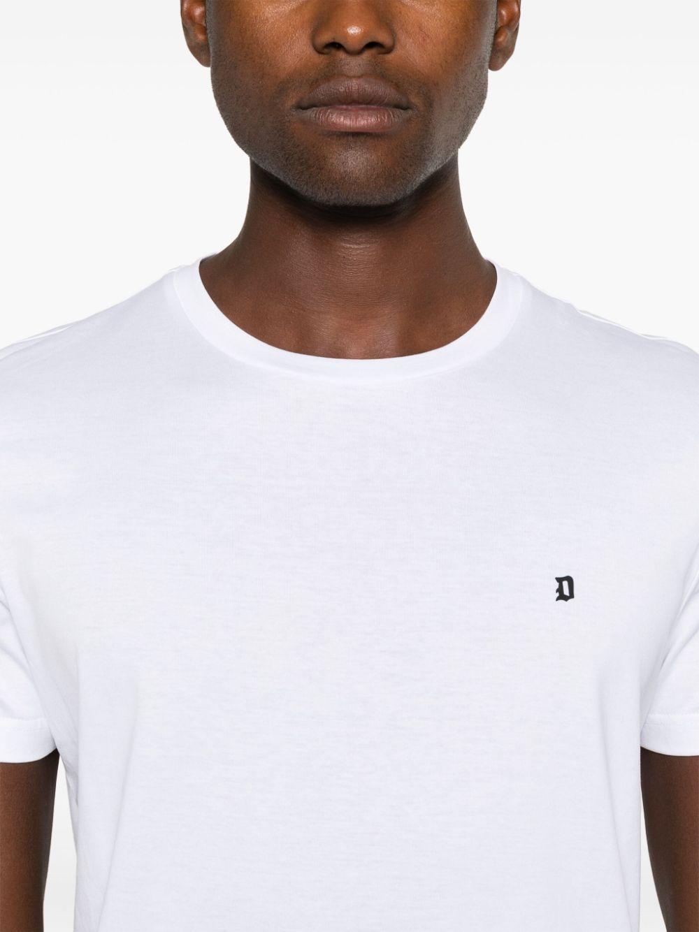 T-shirt bianca logo gommato US198JF0271UZL4 000 DONDUP