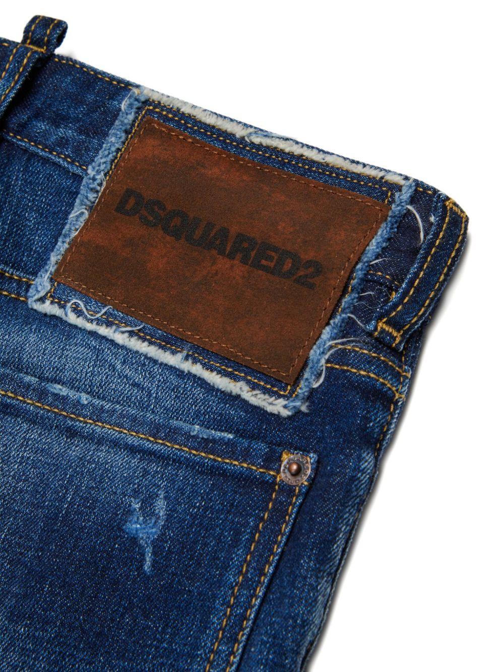 Jeans Dritti con Logo Posteriore DQ2241D0AER DQ01 DSQUARED KIDS