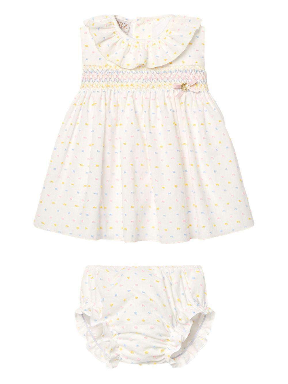 Completo crema con ricami multicolore (2pz) 104152297 99T1877 PAZ RODRIGUEZ KIDS