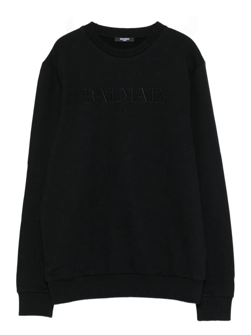 Felpa Nera con Logo Ricamato - Preludio Moda