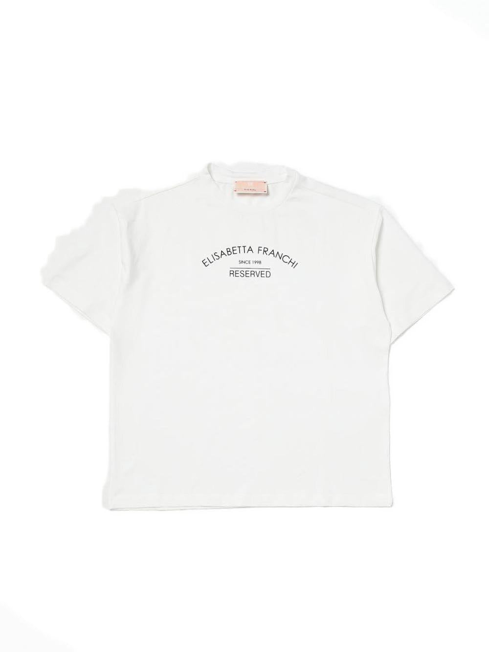 T-shirt avorio logo lettering EFTS2040JE006 D028 ELISABETTA FRANCHI KIDS