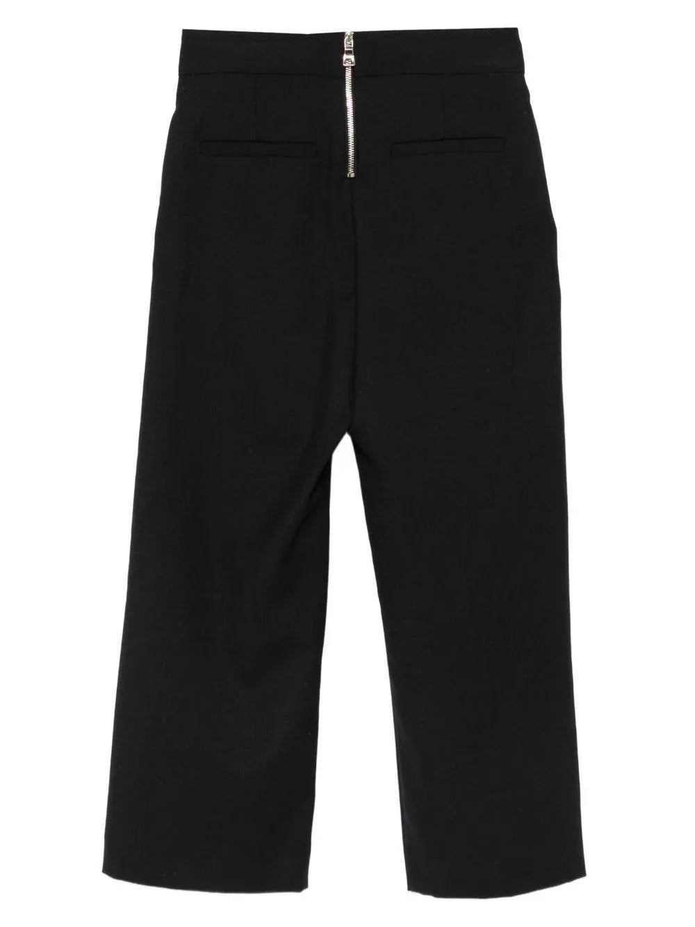 Pantaloni Neri a Portafoglio con Bottoni - Preludio Moda