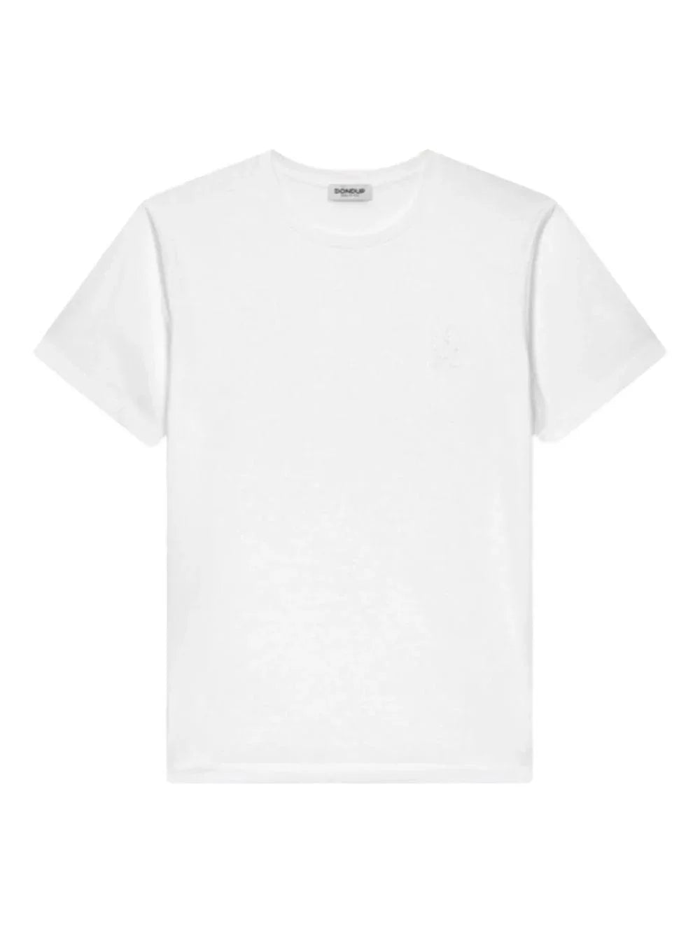 T-shirt bianca mini logo ricamo tono su tono - Preludio Moda