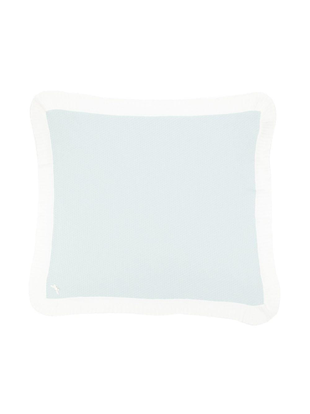 Coperta acqua marina in maglia con orlo a contrasto 029112131 03100 PAZ RODRIGUEZ KIDS