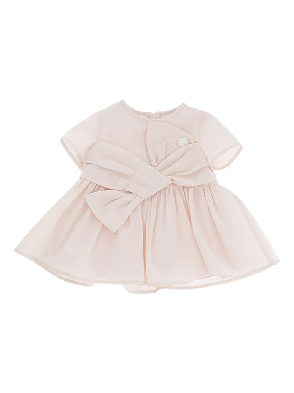 Abito rosa baby in tafetà con big fiocco neonata - Preludio Moda