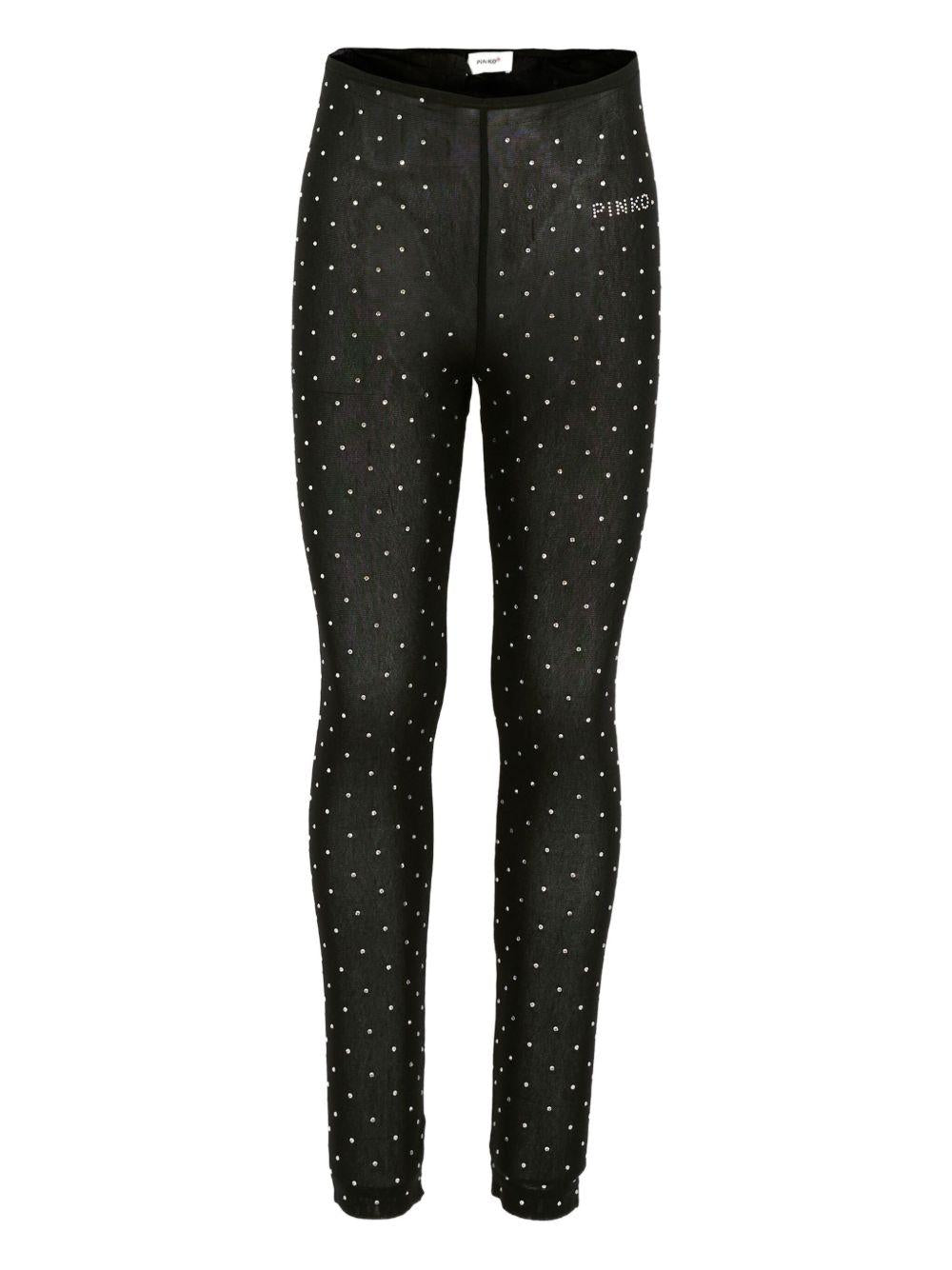 Leggings Neri con Borchie KFPA020CTU023 D818 PINKO UP