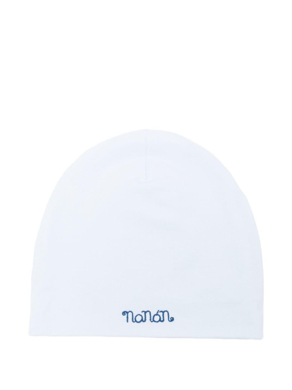 Berretto in cotone con ricamo logo E26016 AZZURRO NANAN KIDS