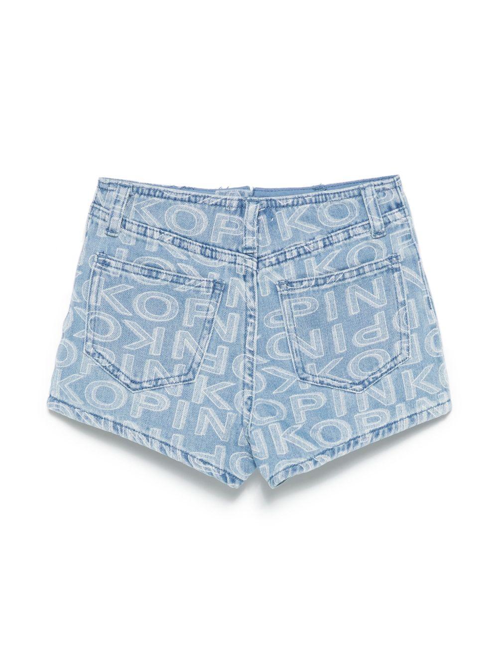 Short in denim logo all-over KFBE002CDF015 D711 PINKO UP