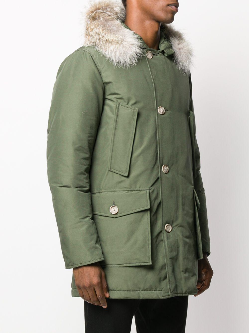 Parka verde cappuccio con pelliccia WOCPS2880UT108 GST WOOLRICH