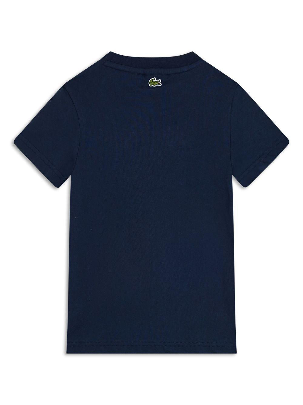 T-shirt blu stampa frontale logo TJ3003 166 LACOSTE KIDS