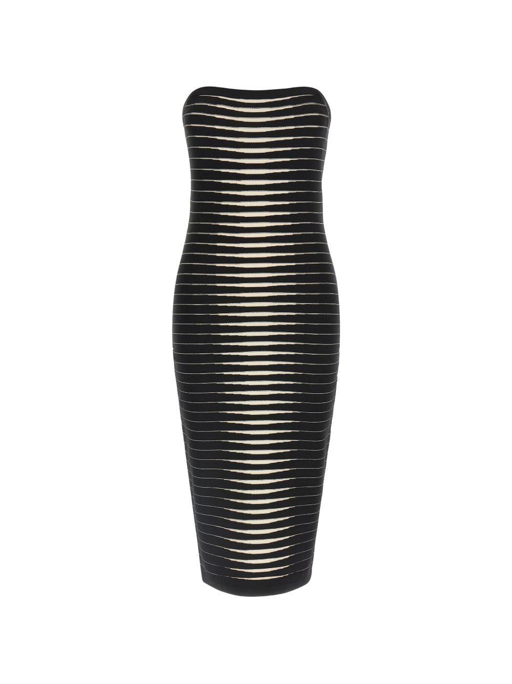 Abito midi a righe con spalline a catena AM99S61E2 685 ELISABETTA FRANCHI