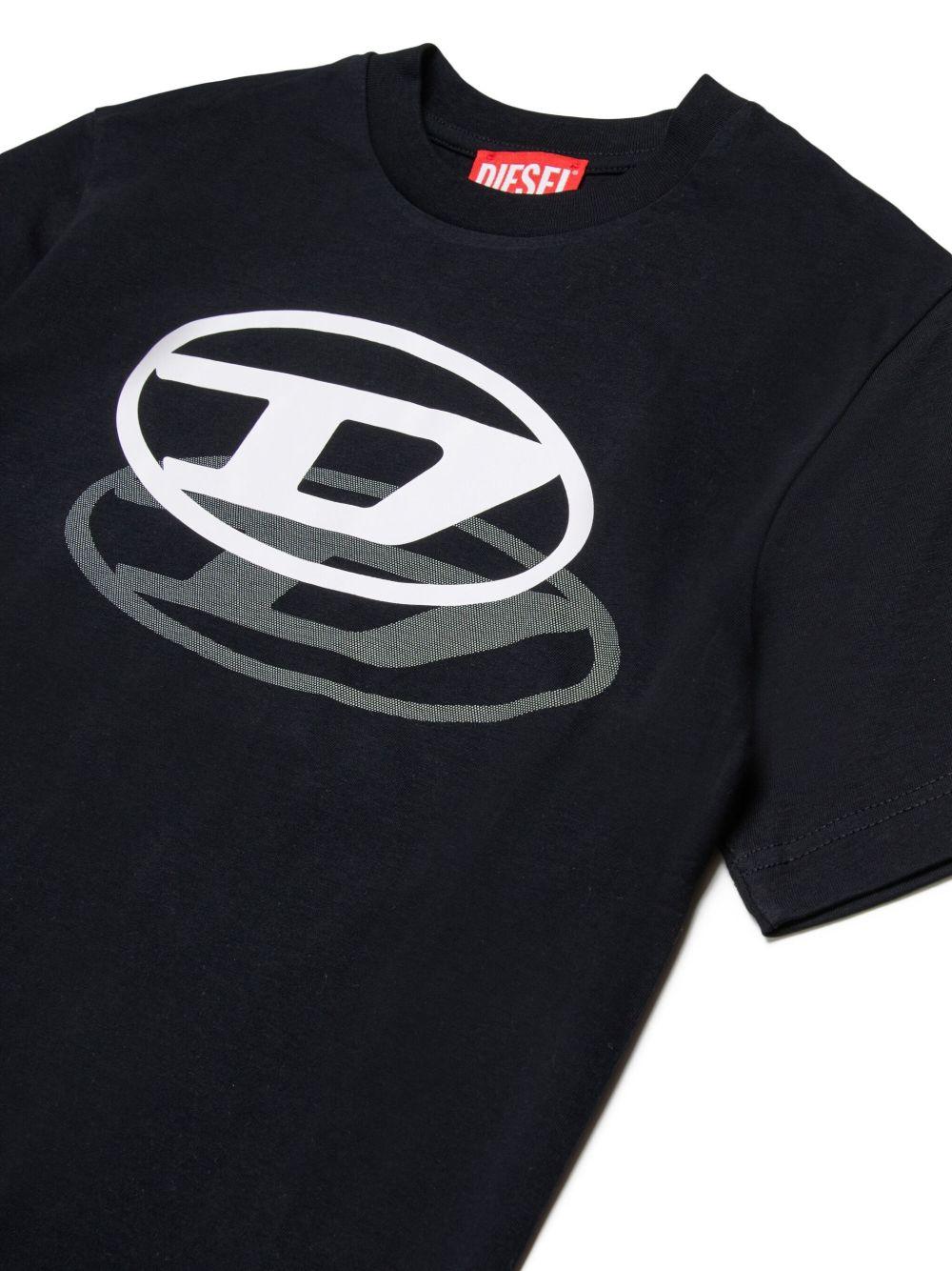 T-shirt in cotone con logo J0260100YI9 K900 DIESEL KIDS