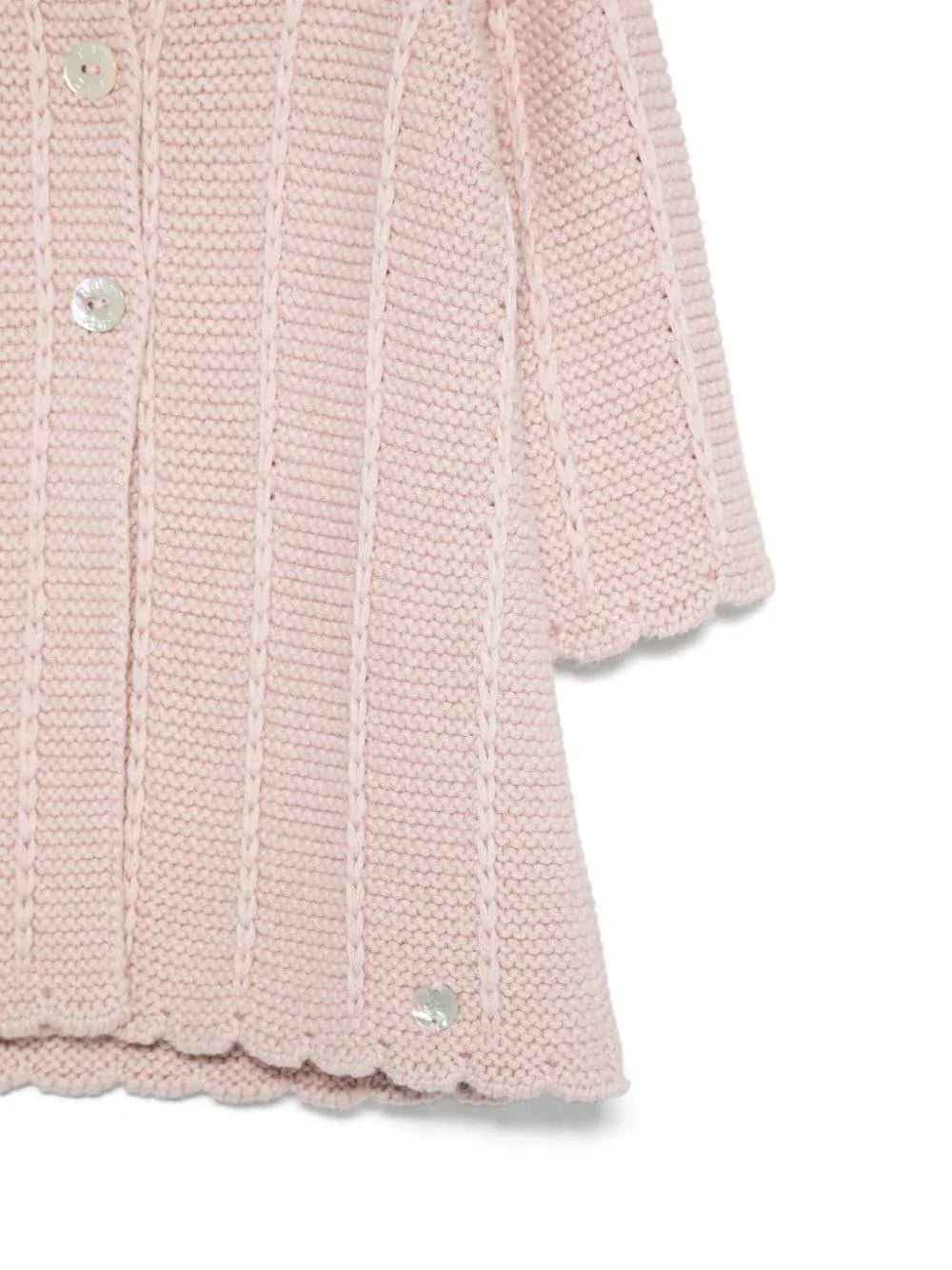 Cardigan rosa in maglia con bottoni in madreperla - Preludio Moda