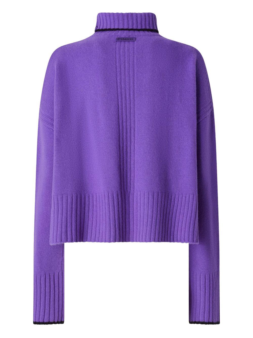 Maglione lavanda con collo alto 105446A2Q9 W21 PINKO