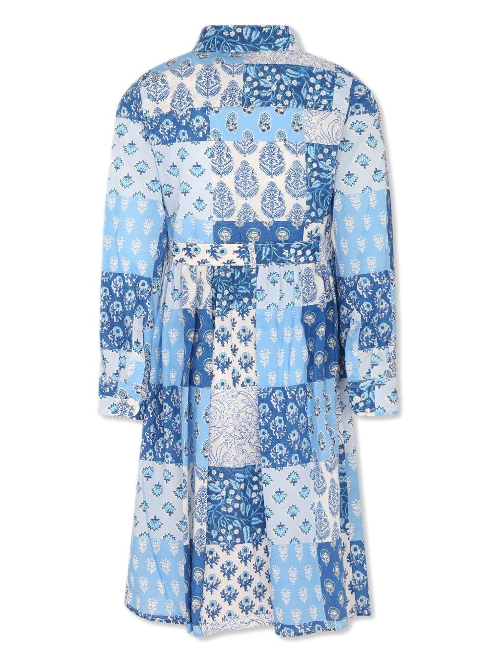 Abito philipa con fantasia all-over blu