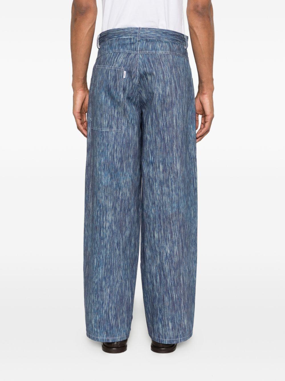 Jeans a gamba larga in cotone con effetto texture PT020V2 VU BONSAI