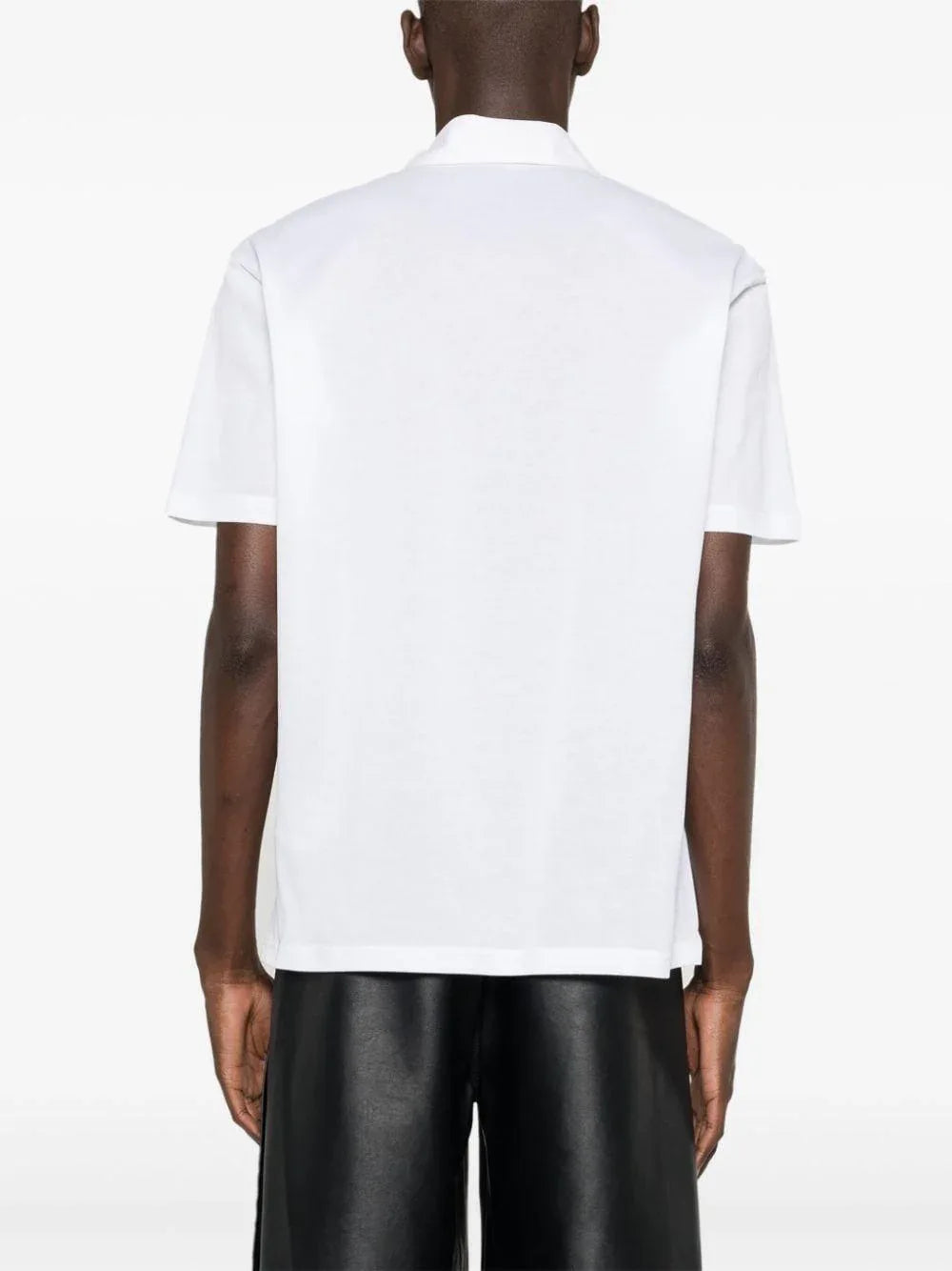 Polo bianco mezza zip frontale - Preludio Moda