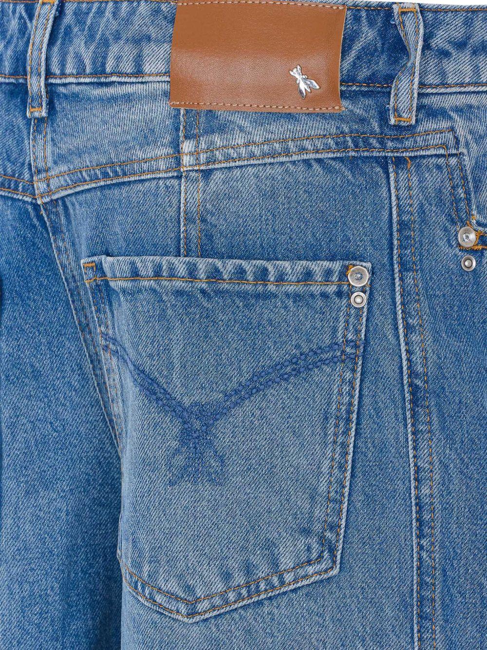 Jeans a gamba larga in cotone 8P0773D1WZB CB02 PATRIZIA PEPE