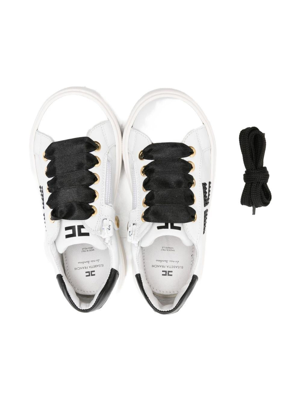 Sneakers bianche e nere La Mia F1A9E02220092X 002 ELISABETTA FRANCHI KIDS