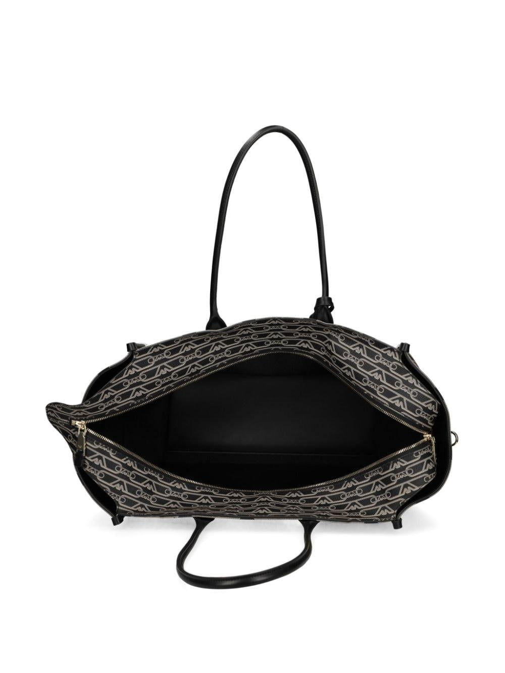 Borsa tote con logo all-over nera EW000370AF11951 FC033 EMPORIO ARMANI