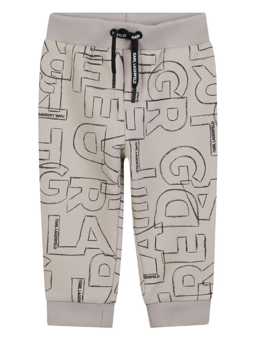 Tuta con Stampa Grafica e Dettagli a Righe Z30661 211 KARL LAGERFELD KIDS