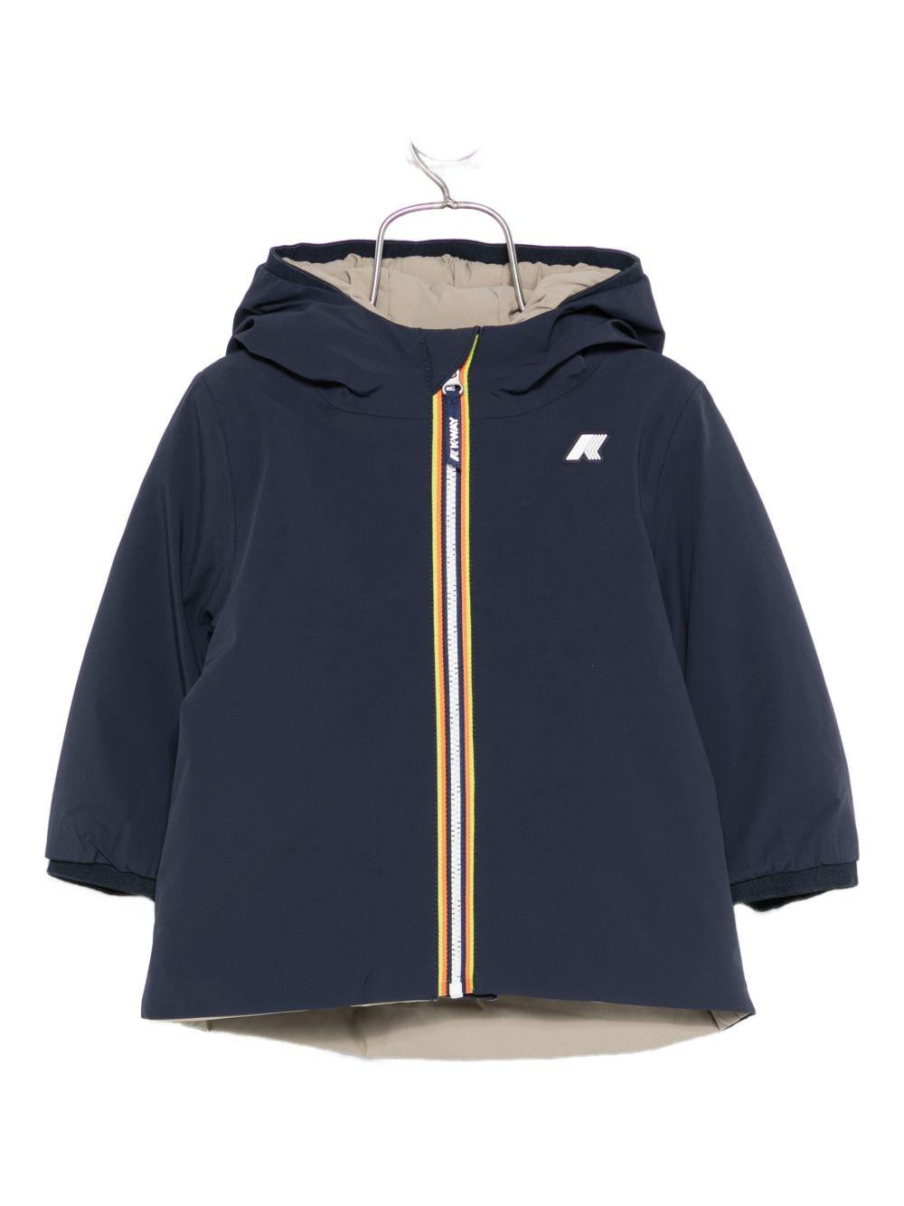 Piumino reversibile blu/verde con cappuccio K71338W B3F K-WAY KIDS
