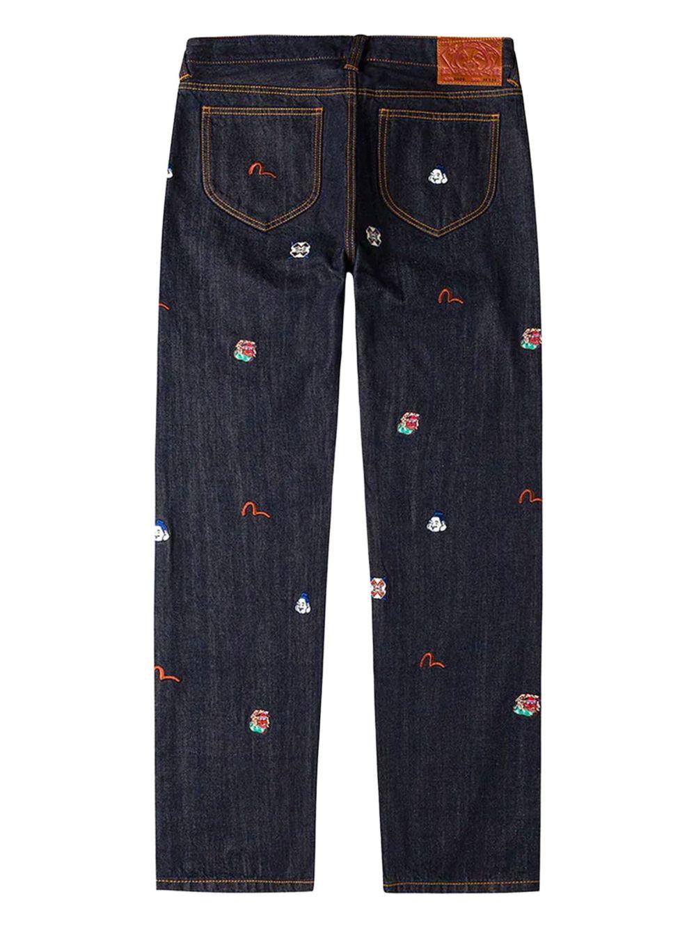 Jeans con Ricamo e Cinque Tasche 2EAHTM5JE1060 INDIGO EVISU