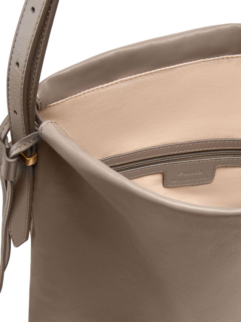 Borsa tote in pelle con fibbia Love Birds 104359A0QO K33Q PINKO
