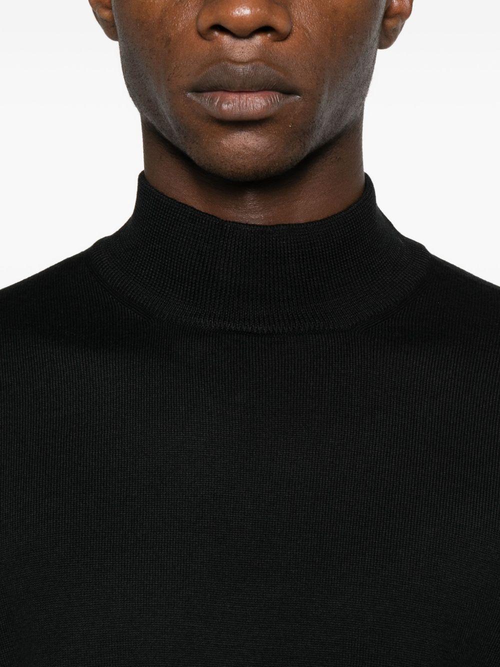 Maglione nero a collo alto e maniche lunghe LIONELGSI2501 099 TAGLIATORE