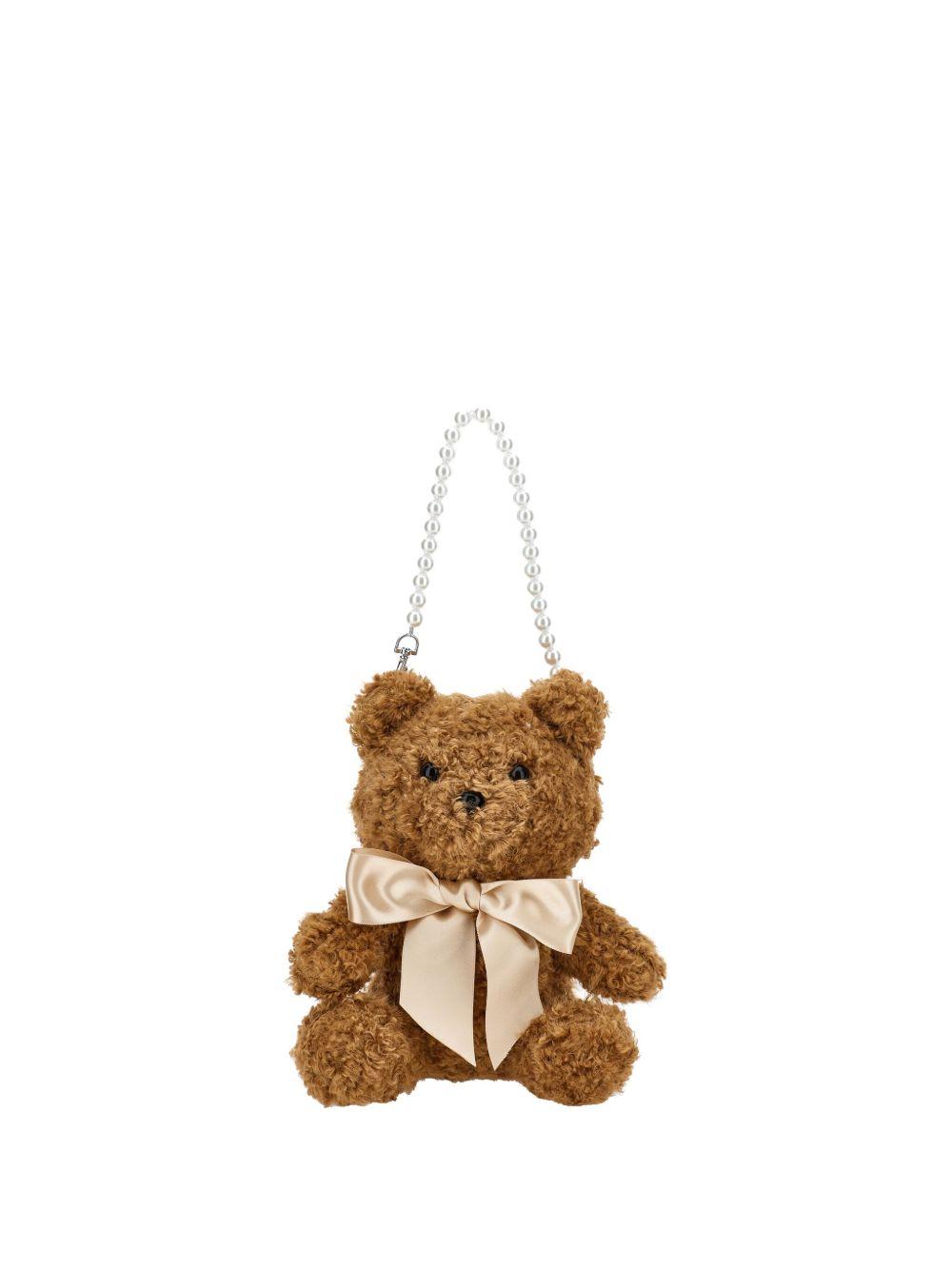 Borsa beige Teddy Bear con tracolla di perle sintetiche 19F0006074 0003 MONNALISA KIDS