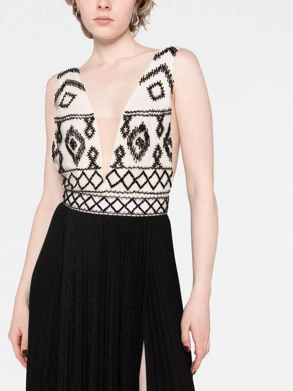 Abito lungo bustino con perline - Preludio Moda