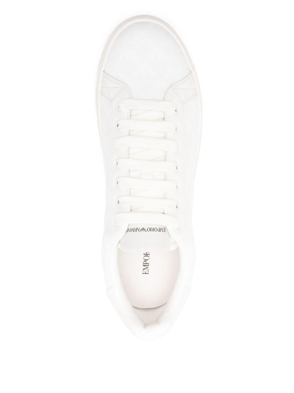 Sneakers bianche con allacci in pelle e punta rotonda EM003843AF20003 M0107 EMPORIO ARMANI