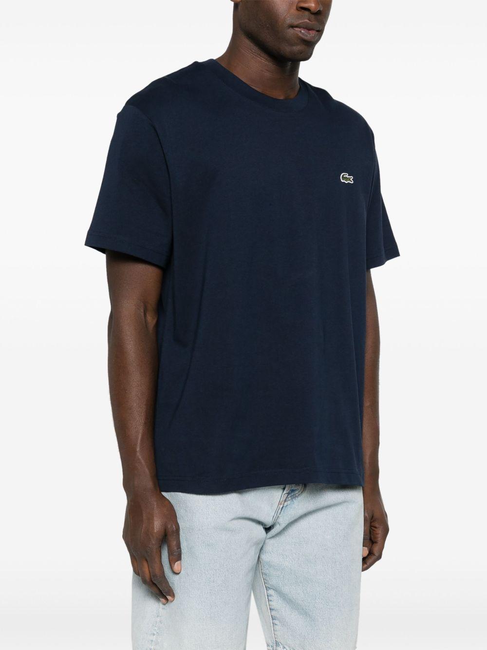 T-shirt blu notte mini logo ricamo TH7318 166 LACOSTE