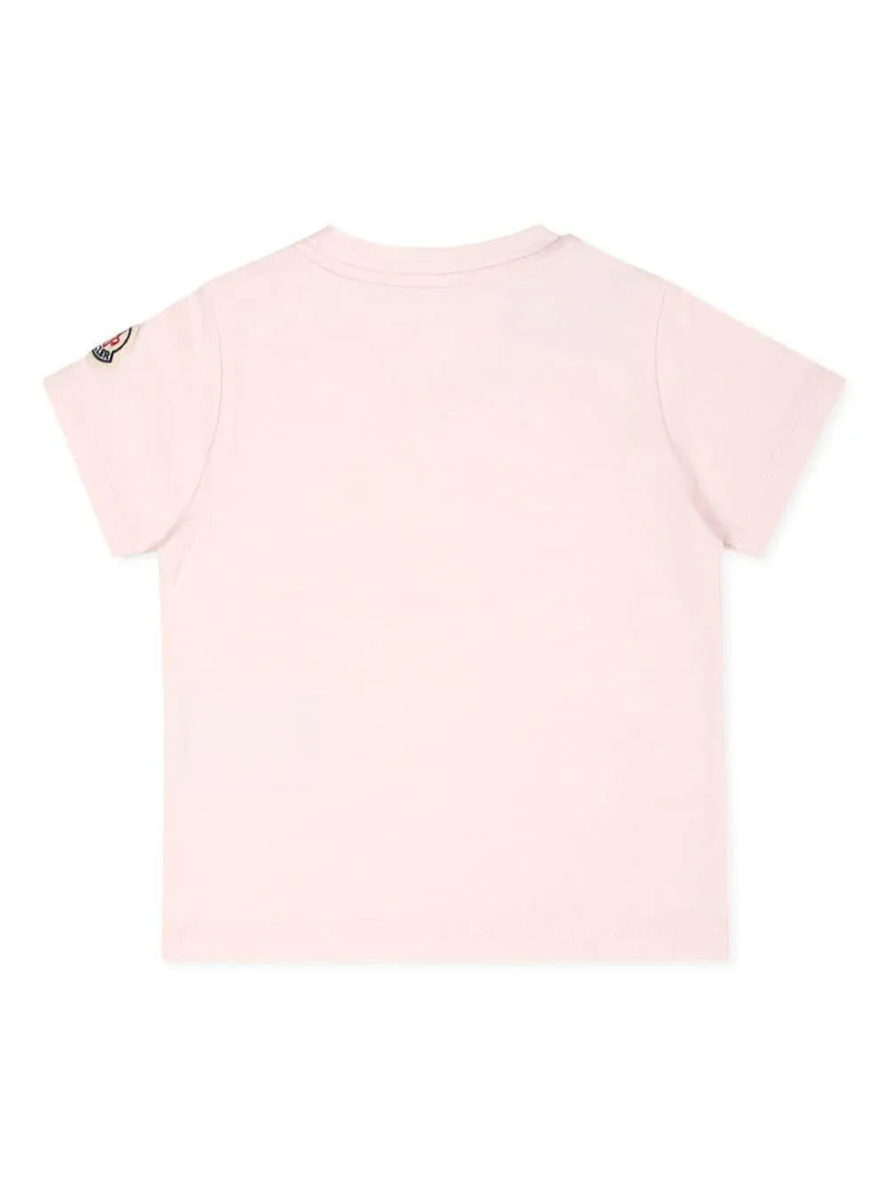 T-shirt rosa logo glitter frontale neonata - Preludio Moda