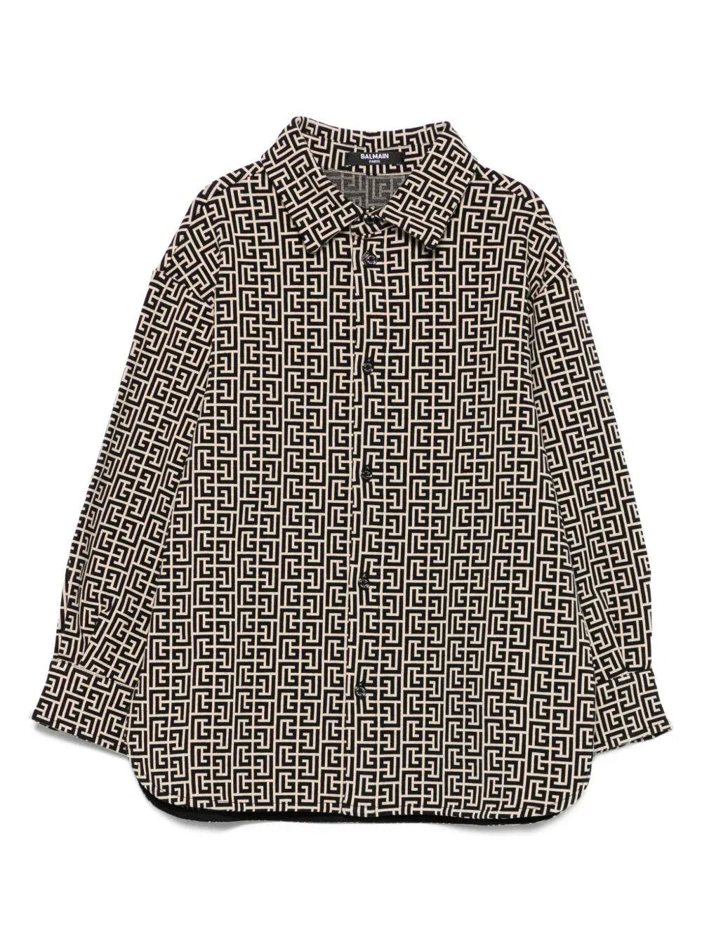 Camicia a Maniche Lunghe con Stampa Geometrica - Preludio Moda
