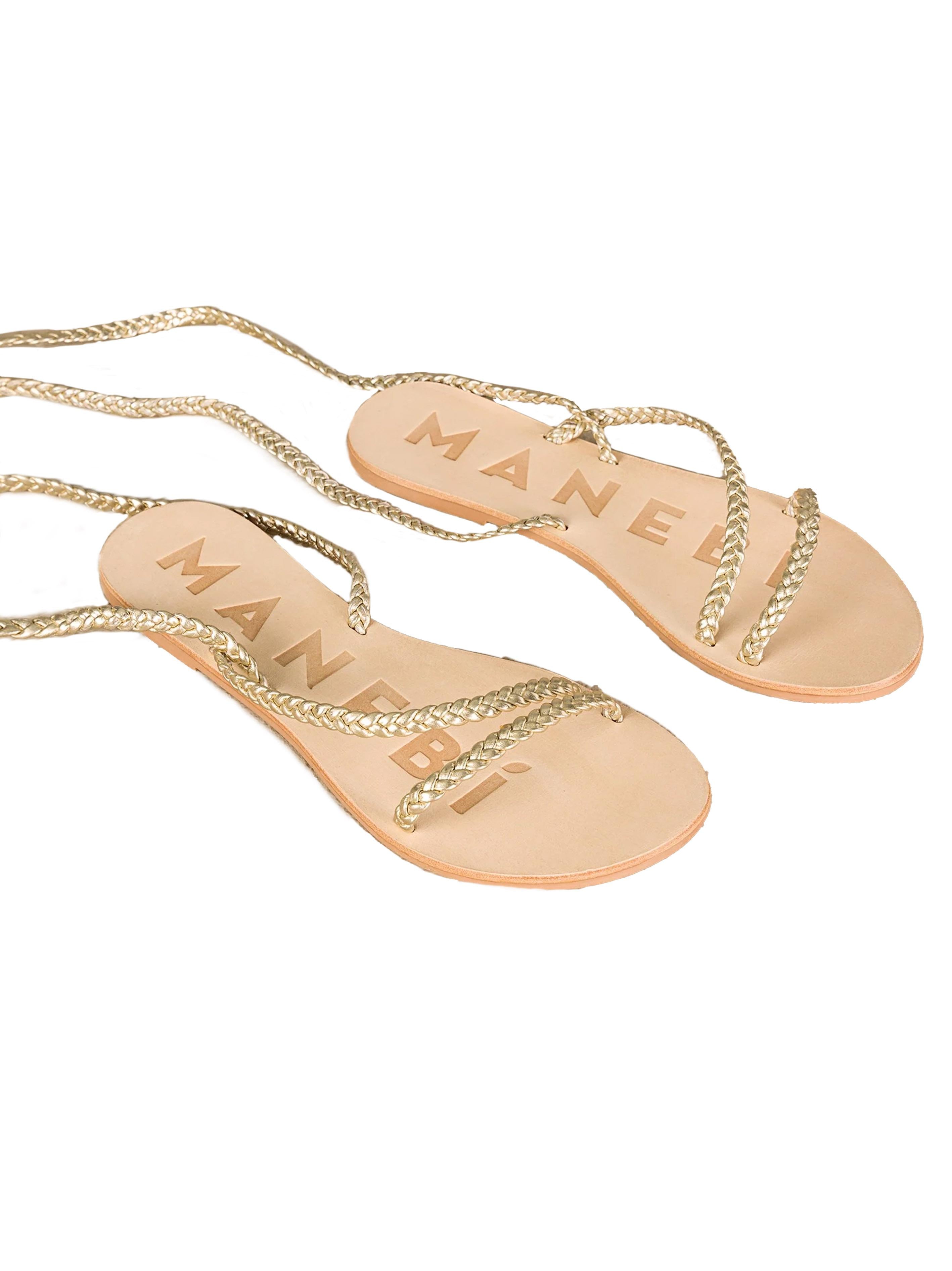 Sandali Multi Fasce Treccia Canyon Platino P92Y0 PLATINUM MANEBI