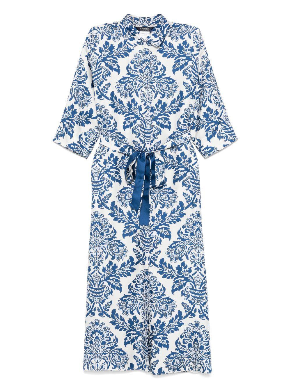 Camelia shirt dress in printed silk