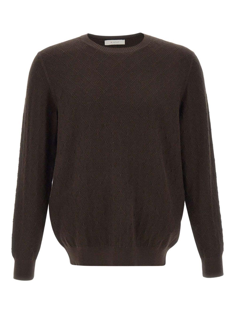 Maglione marrone con motivo a rombi DK97022 MORO DIKTAT