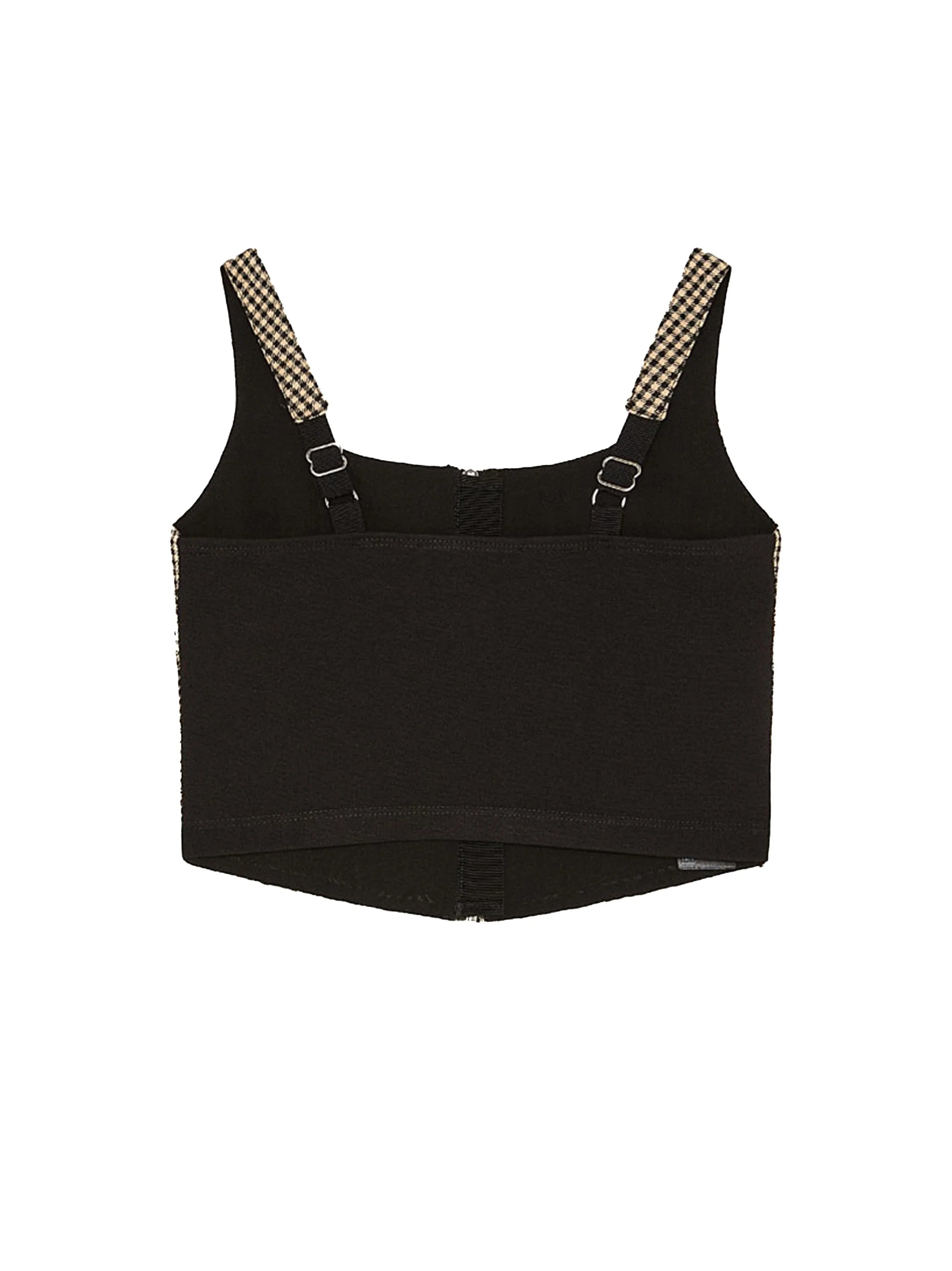 Corsetto a quadretti nero/beige - Preludio Moda