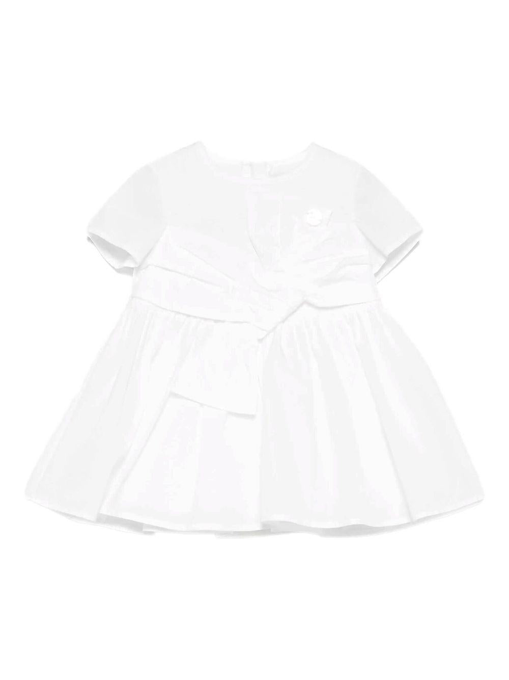 Abito in tafetà panna chiaro con fiocco noenata ENAB0550TV033 0000 ELISABETTA FRANCHI KIDS