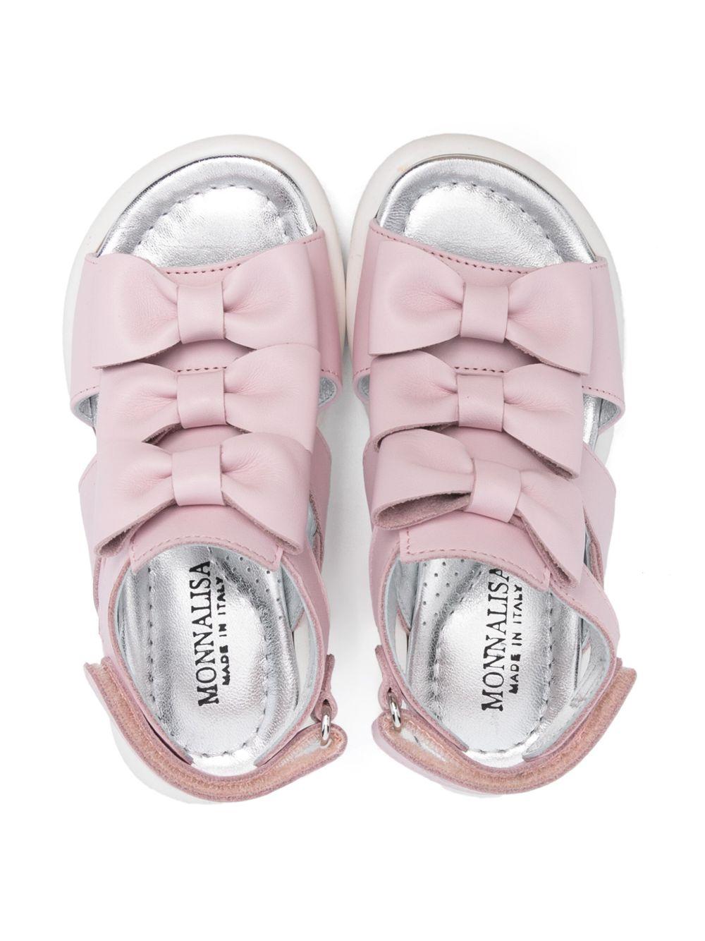 Sandalo rosa triplo fiocchetto 83E0155743 0090 MONNALISA KIDS