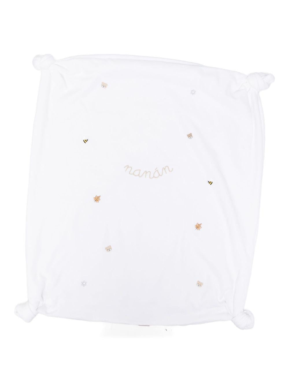 Coperta bianca con ricamo I25026 BIANCO NANAN KIDS