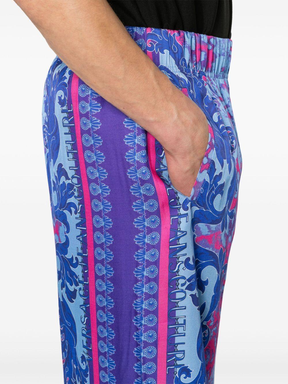 Bermuda stampa barocca celeste/blu/fucsia - Preludio Moda