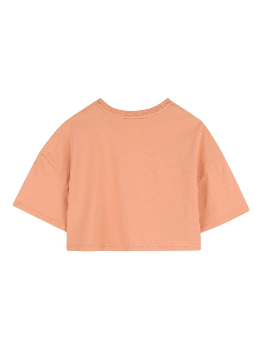 T-shirt in cotone girocollo cropped C20859 43A CHLOE KIDS