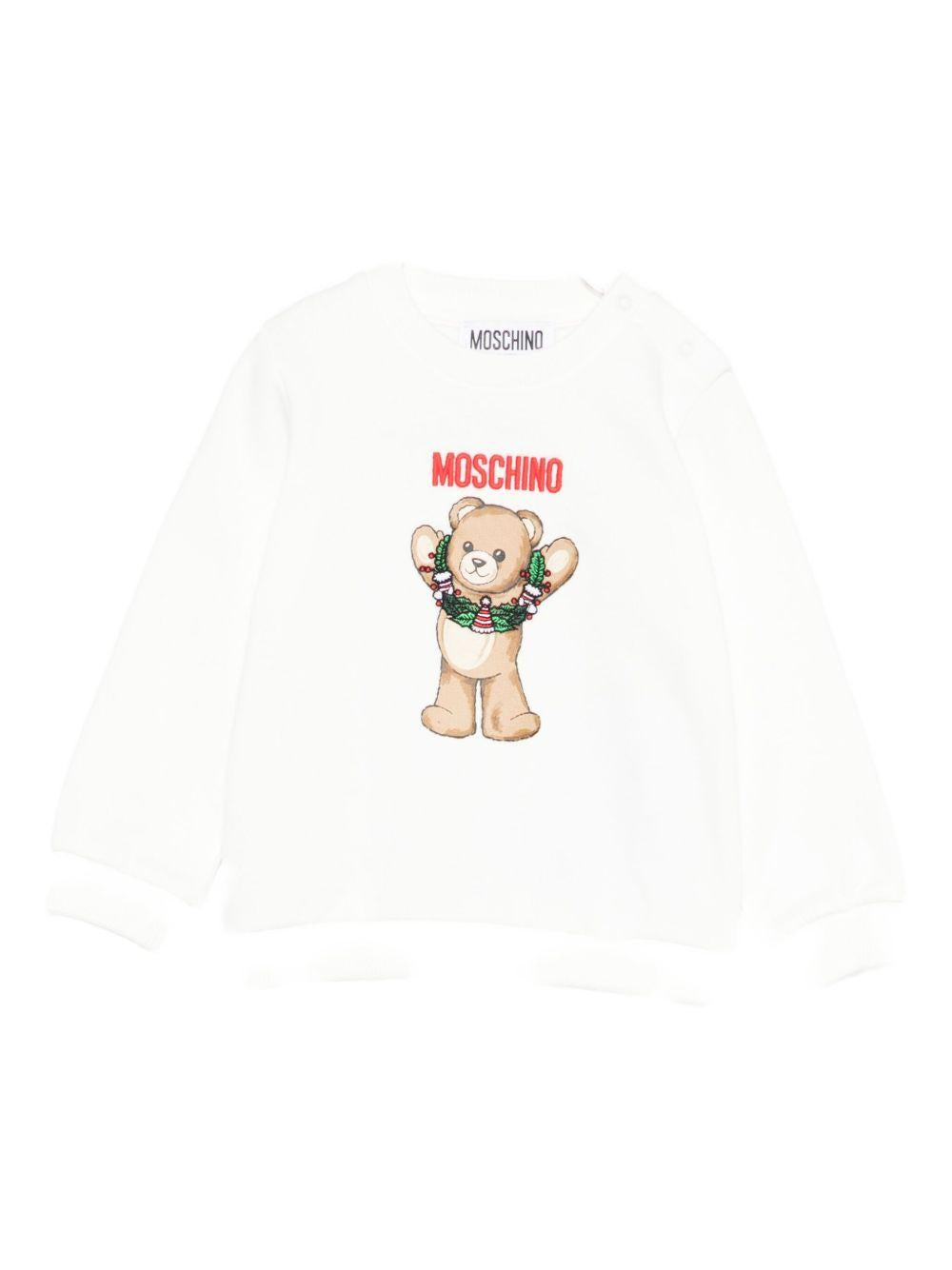 Felpa nuvola con motivo Teddy Bear MPF060CA14 10063 MOSCHINO KIDS