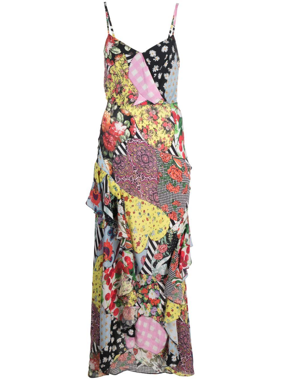 Abito multicolor patchwork print A04243777 1888 MOSCHINO JEANS