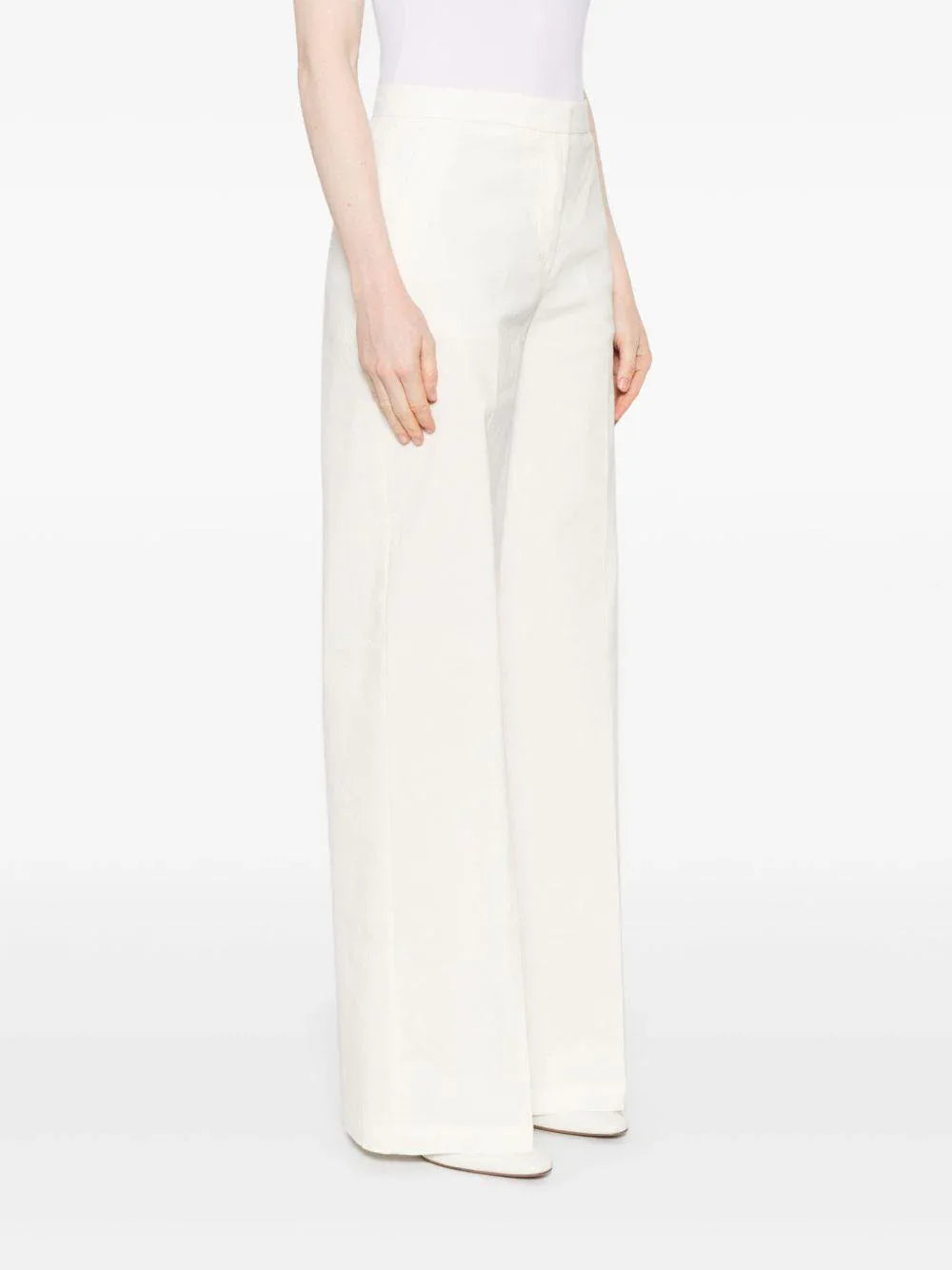 Pantaloni con piega in lino stretch jacopone - Preludio Moda