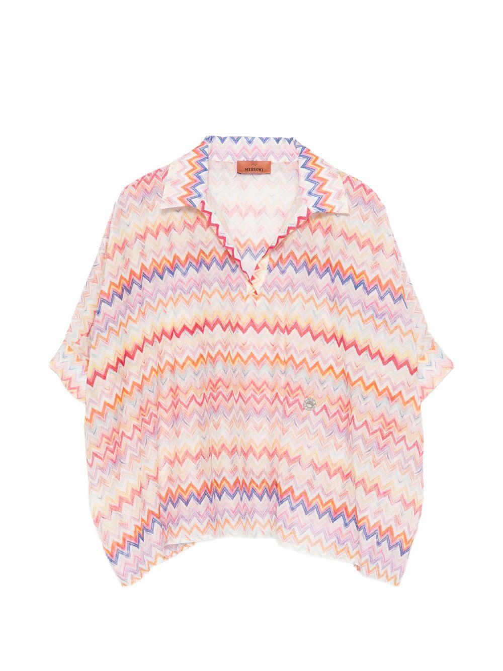 Camicia con stampa chevron multicolor MY5B00K0286 999 MISSONI KIDS
