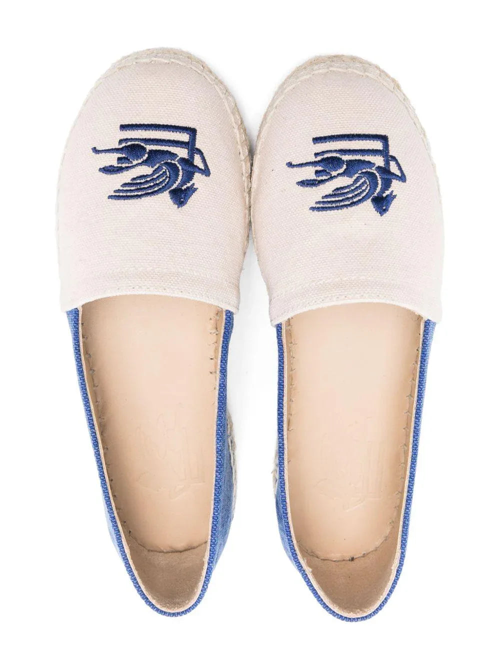 Espadrillas avorio/denim ricamo pegaso - Preludio Moda